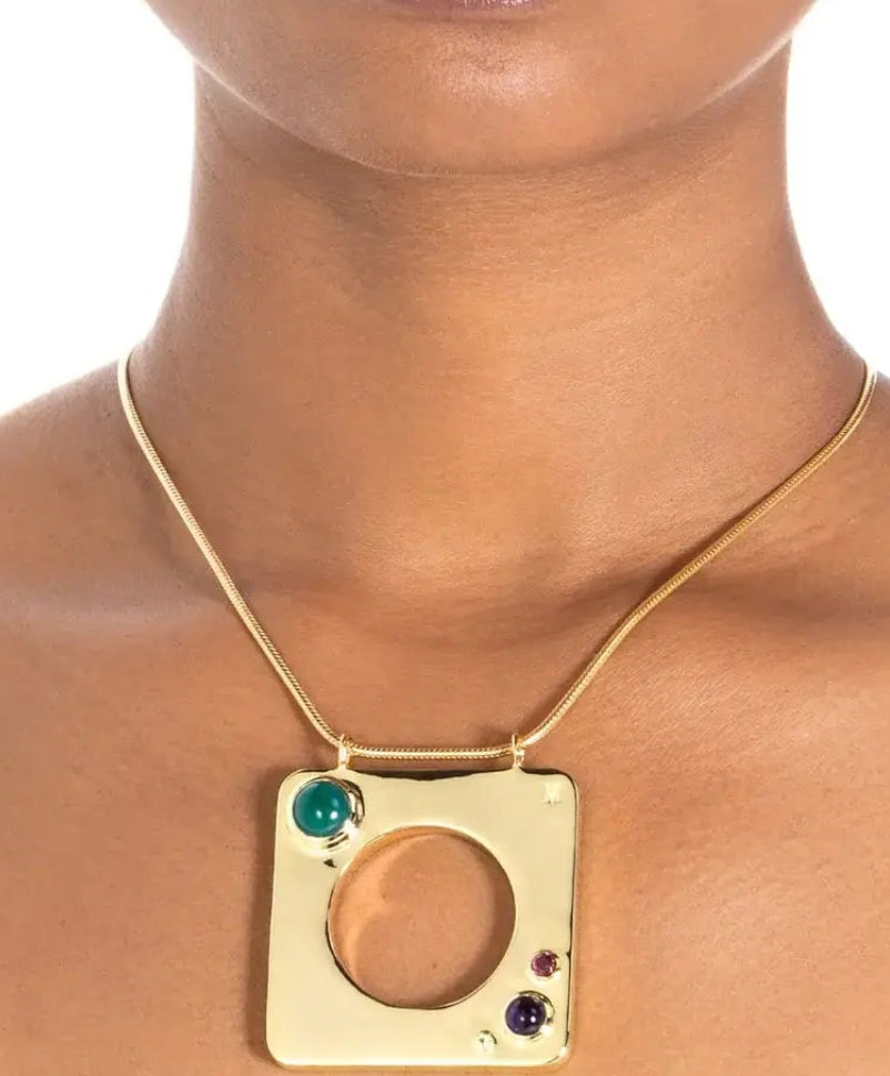 Edge Mega Pendant with Gems