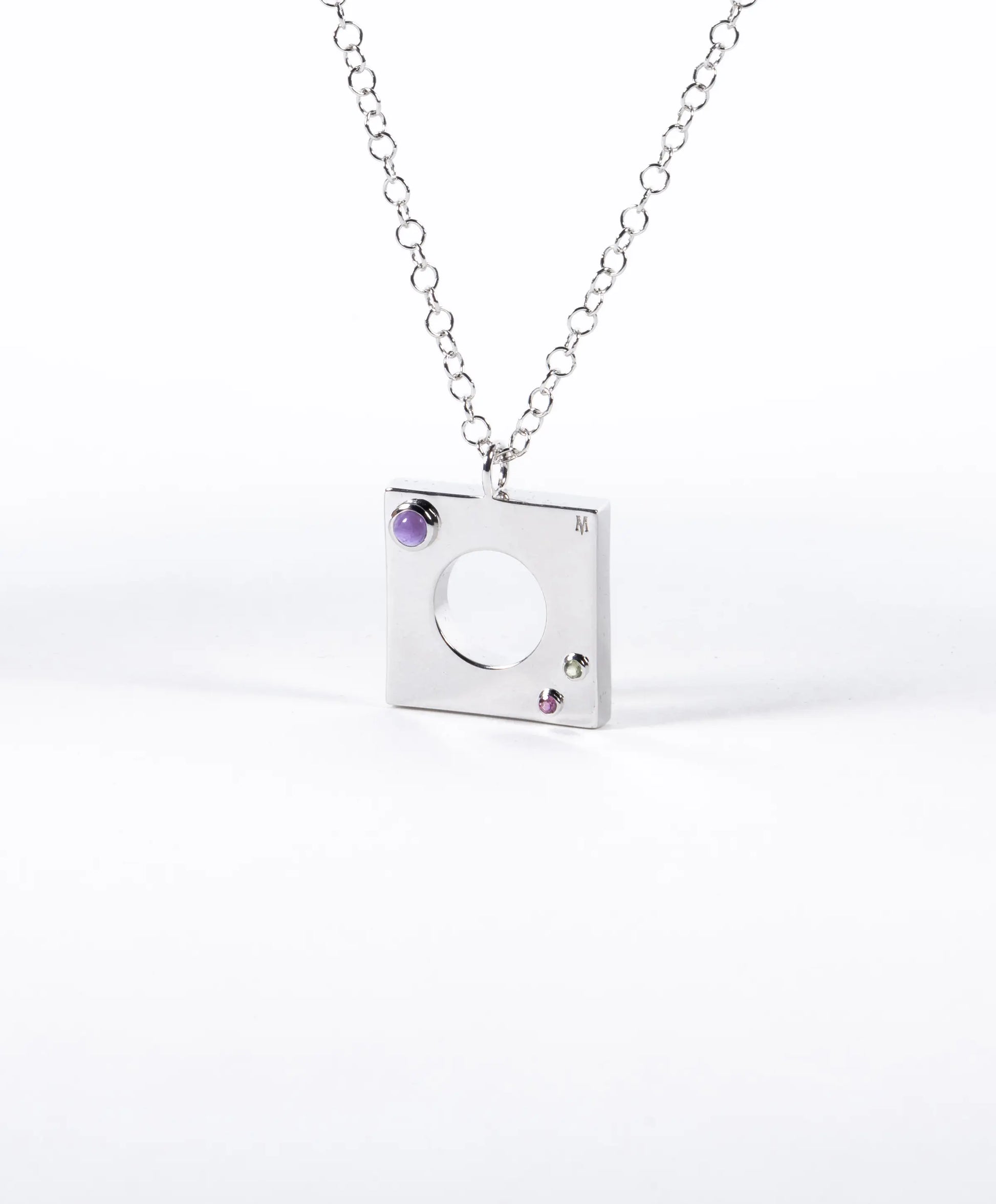 Edge Pendant with Gems