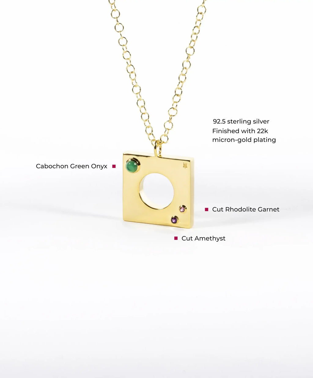 Edge Pendant with Gems