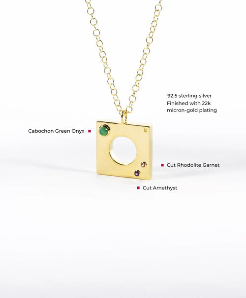 Edge Pendant with Gems