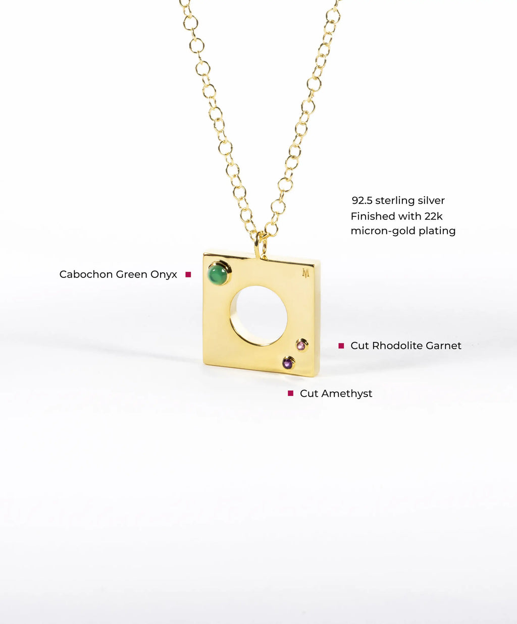 Edge Pendant with Gems