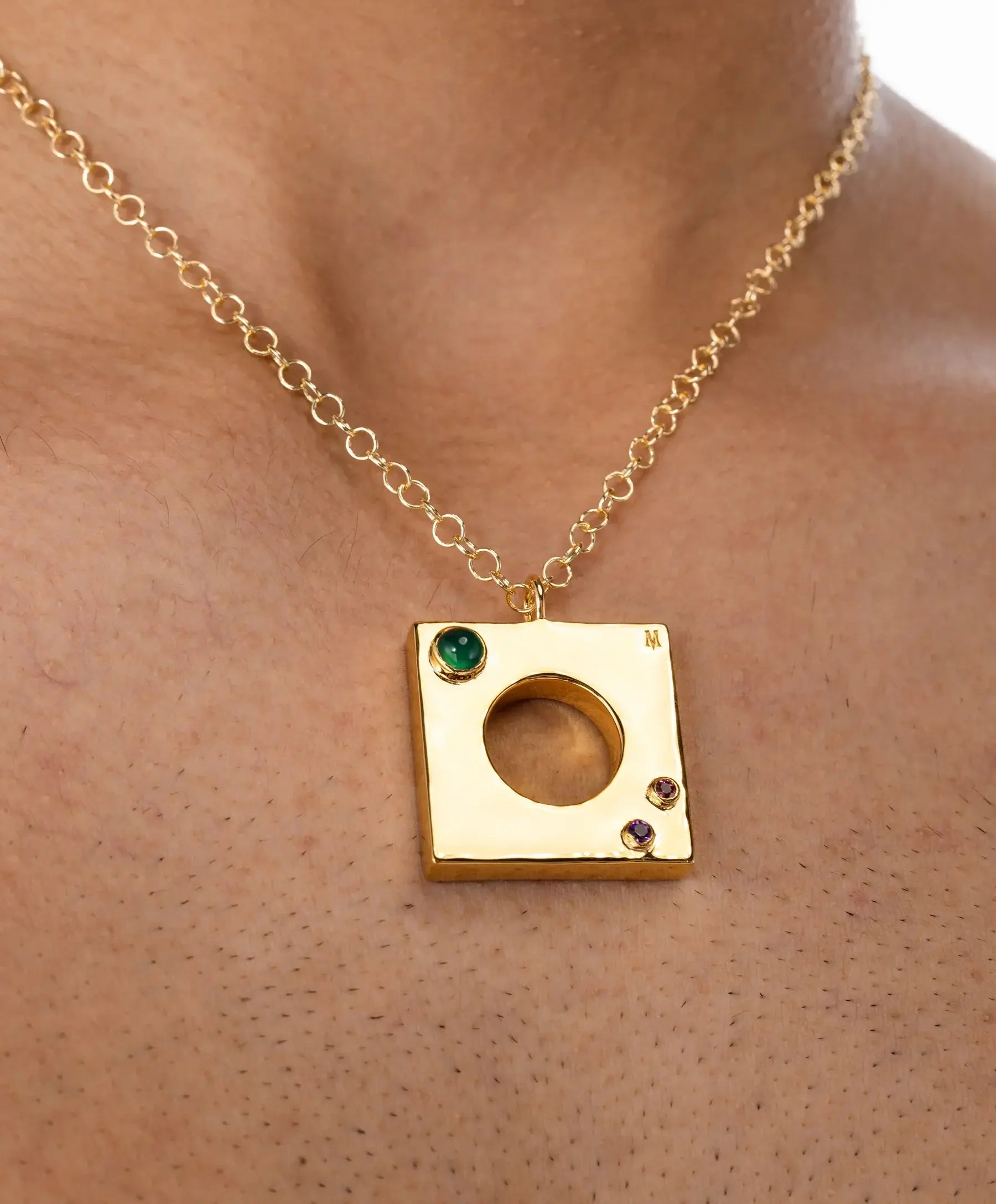 Edge Pendant with Gems