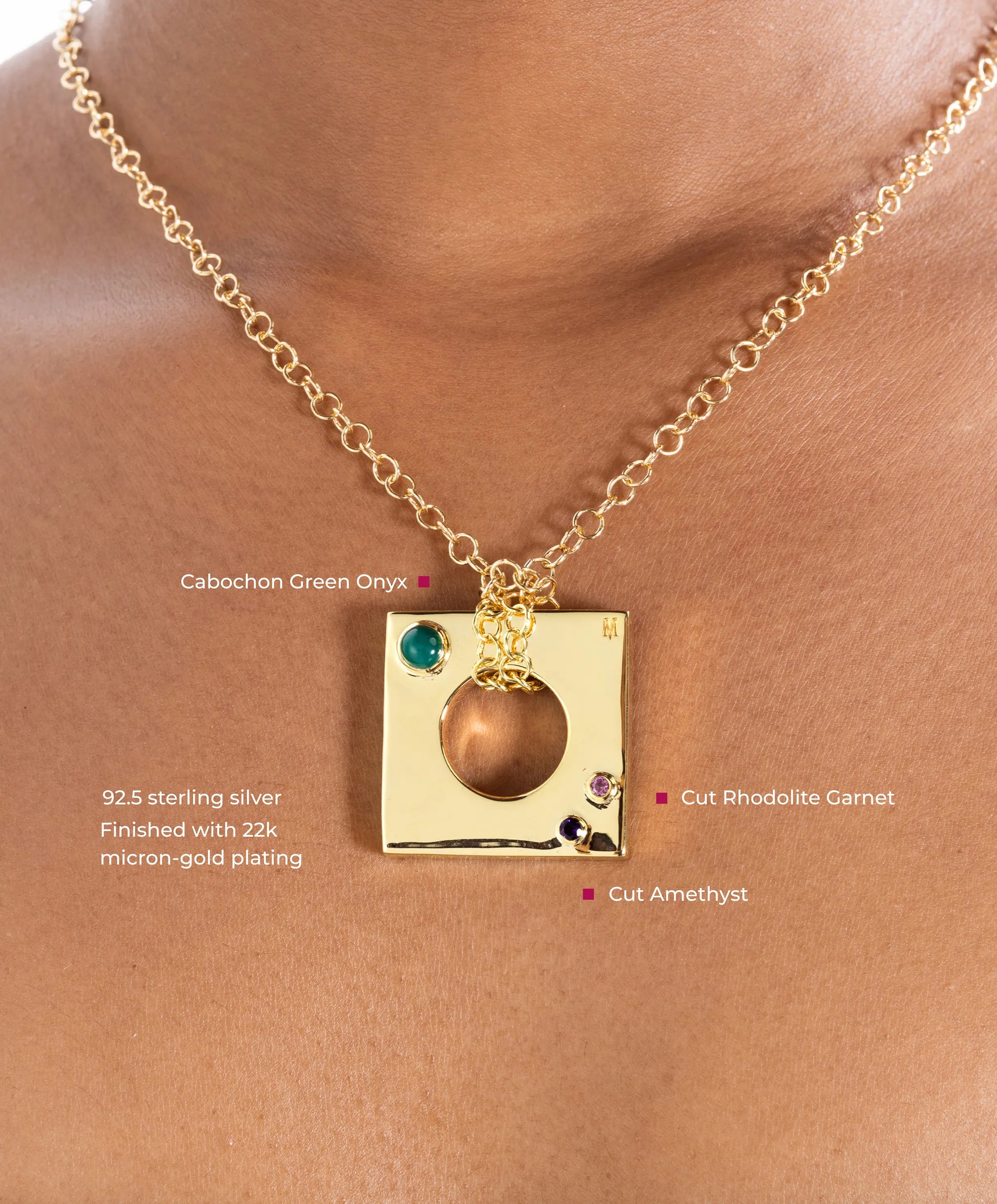 Edge Pendant Loopless with Gems